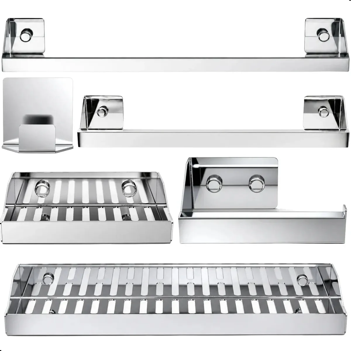Kit Acessórios Para Banheiro Inox 6 Peças Master Slim Df