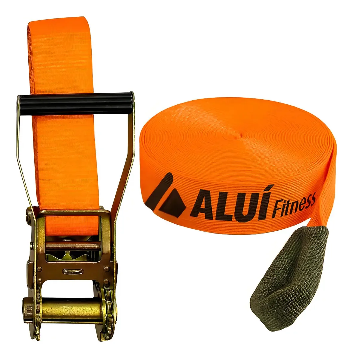 Aluí Slackline Laranja 10 Metros Fita E Catraca Suporta Até 2.5 Toneladas
