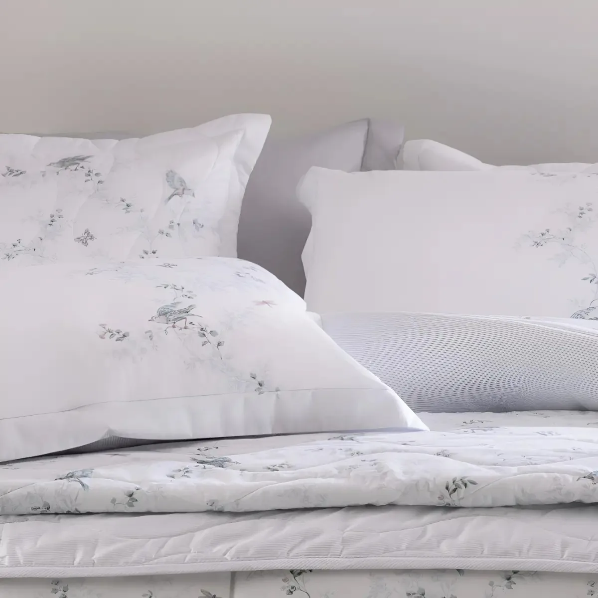 Jogo Cama Casal 300 Fios Kacyumara Satinee 04 Pçs Flowerbird