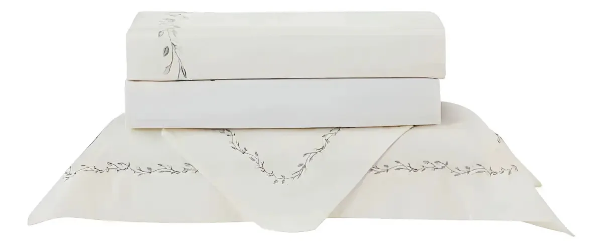 Jogo Cama 4pc Queen Gardens Off White/verdes Kacyumara