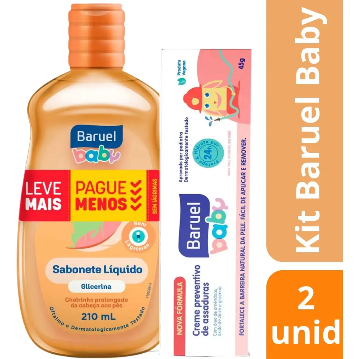 Kit Sabonete Liquido E Pomada Para Assaduras Baruel Baby