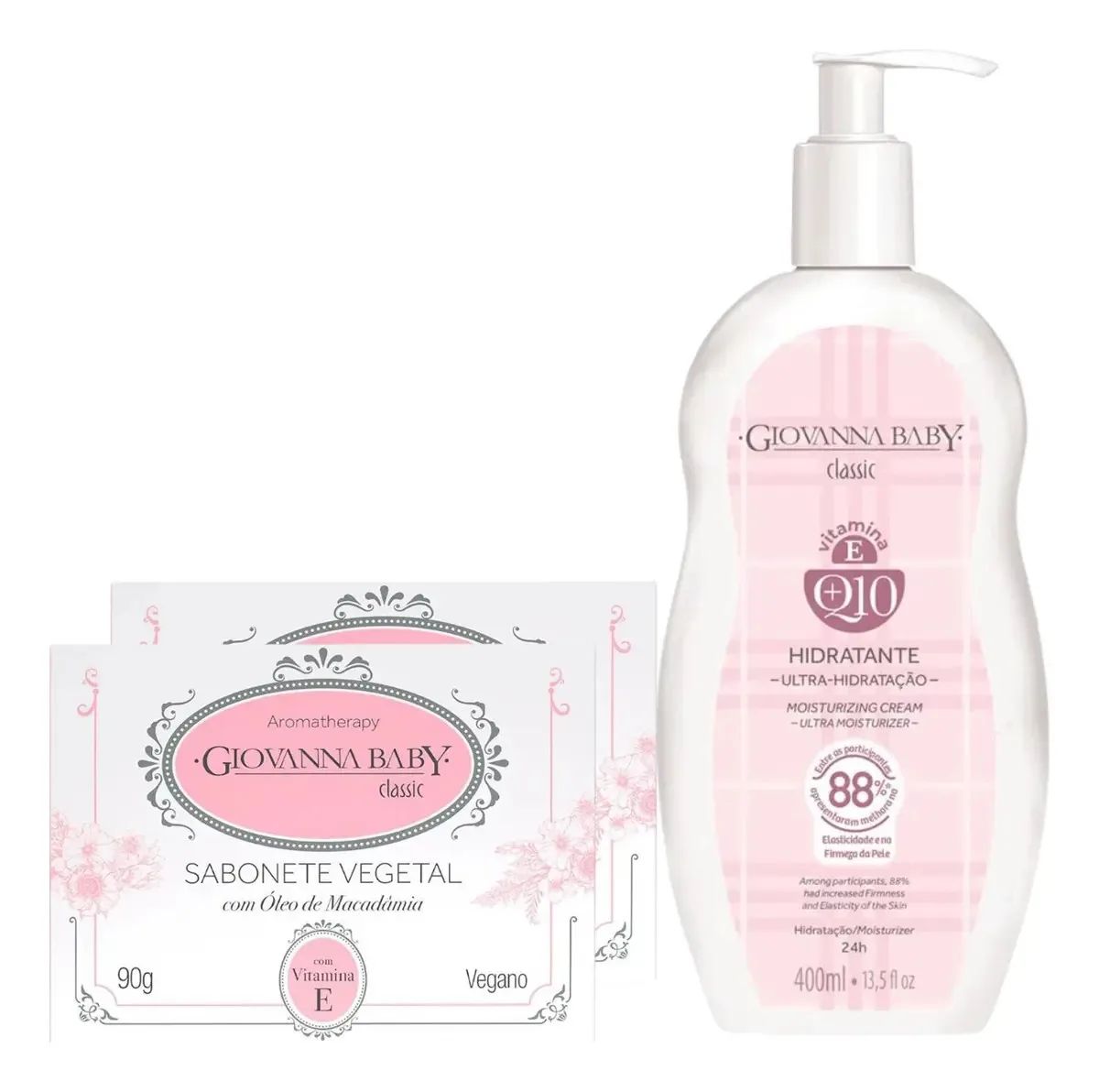 Kit 2 Sabonetes Giovanna Baby + Hidratante Classic 200ml