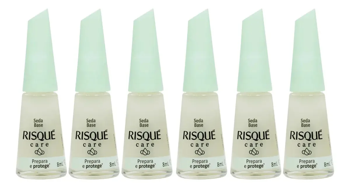 Kit 6 Esmalte Risque Care Seda Base Preparação 8ml