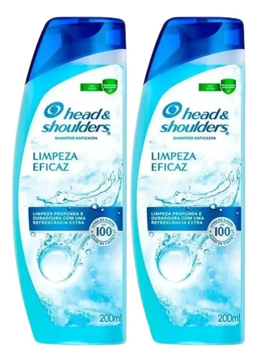 Kit 2 Shampoos Head & Shoulders Limpeza Eficaz 200ml