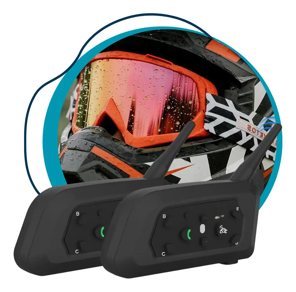 2 Intercomunicador V6 Pro 1200 Capacete Bluetooth