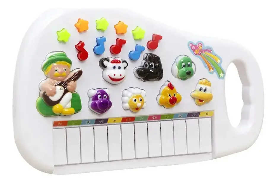 Teclado Infantil Musical Bichos Instrumento Aprendizagem