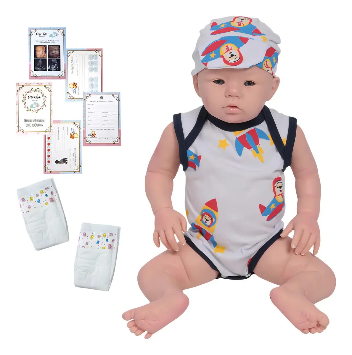 Bebê Reborn Cegonha Reborn Dolls Realista Vinil Siliconado 48cm