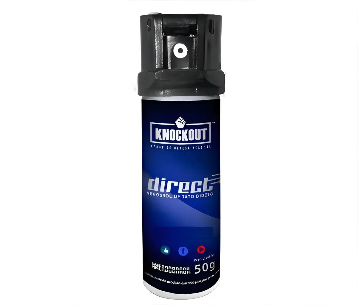 Spray de Defesa Pessoal Knock Out Direct 50mL Jato Forte Alcance 3m