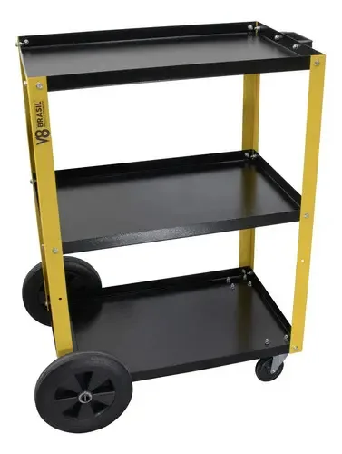 Carrinho Ferramentas Mecânico Oficina Desmontável P/ 120 Kg Cor Amarelo