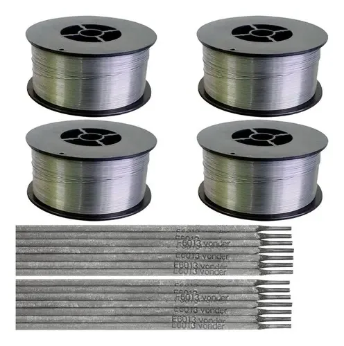 4 Rolos Arames S/ Gás 0,8mm V8 Brasil + 500g Eletrodo 6013