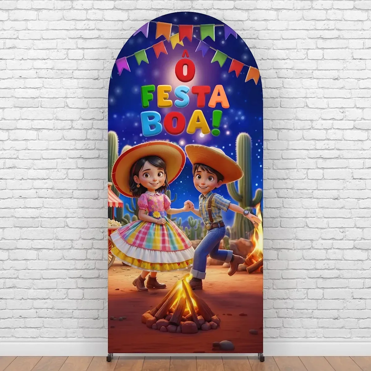 Painel De Festa Romano Festa Junina Arraiá Na Roça 2x1m Decoração Em Tecido Sublimado Criatema