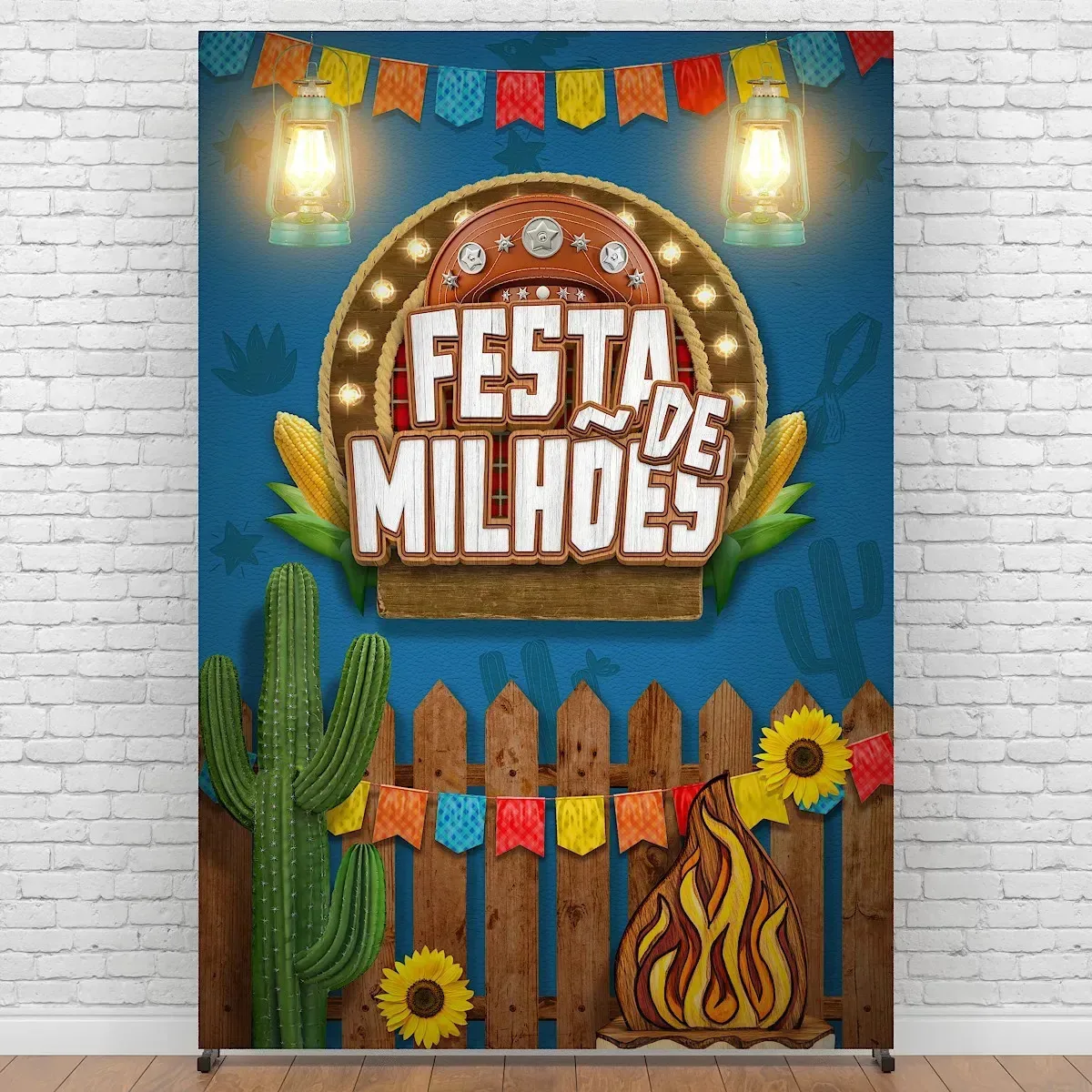 Painel Vertical Festa Junina São João Em Tecido Sublimado Festa 1,50x2,20m Decoração Criatema