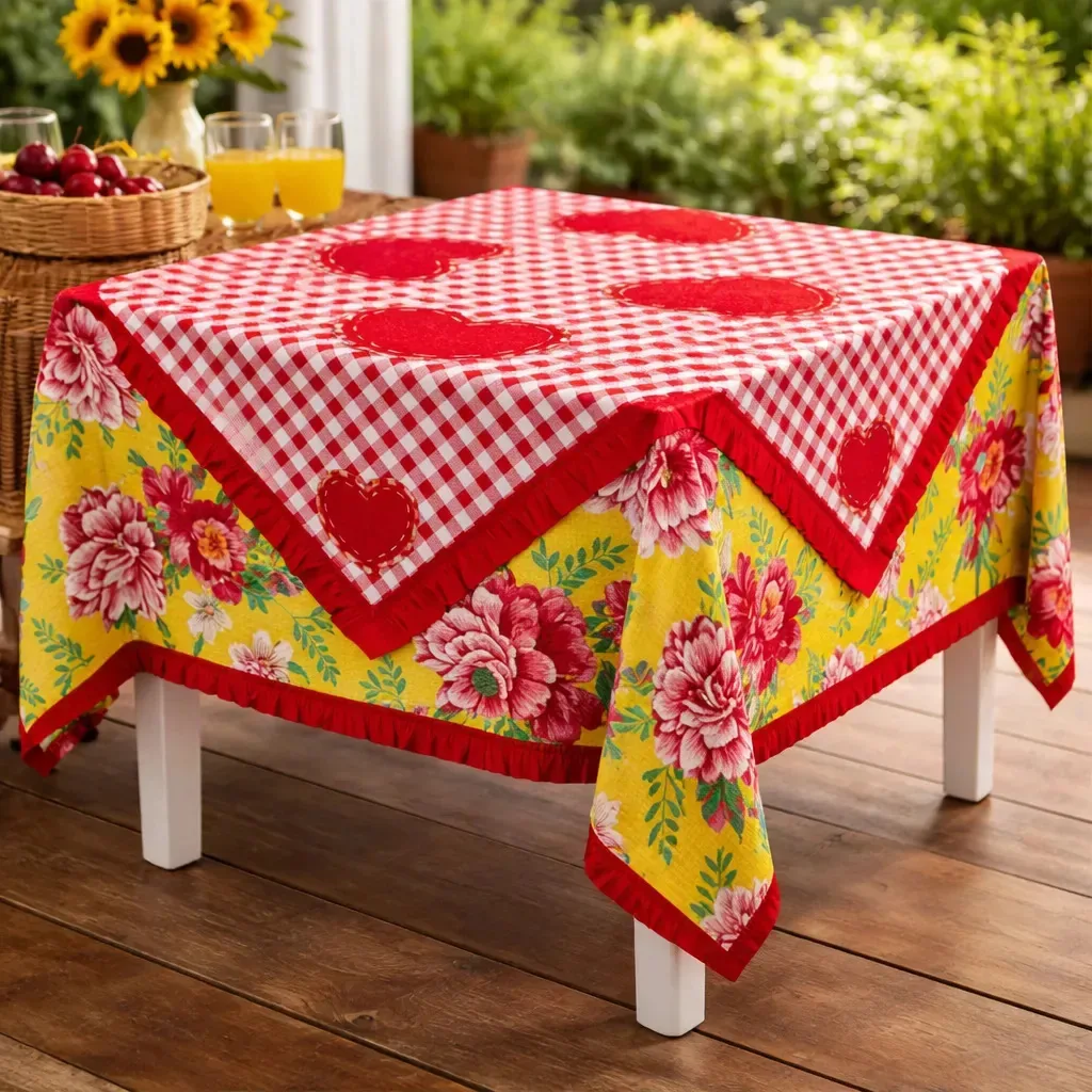 Toalha Mesa Festa Junina São João Girassol 150x150 Decoração Festa Arraiá Junino Em Tecido Criatema