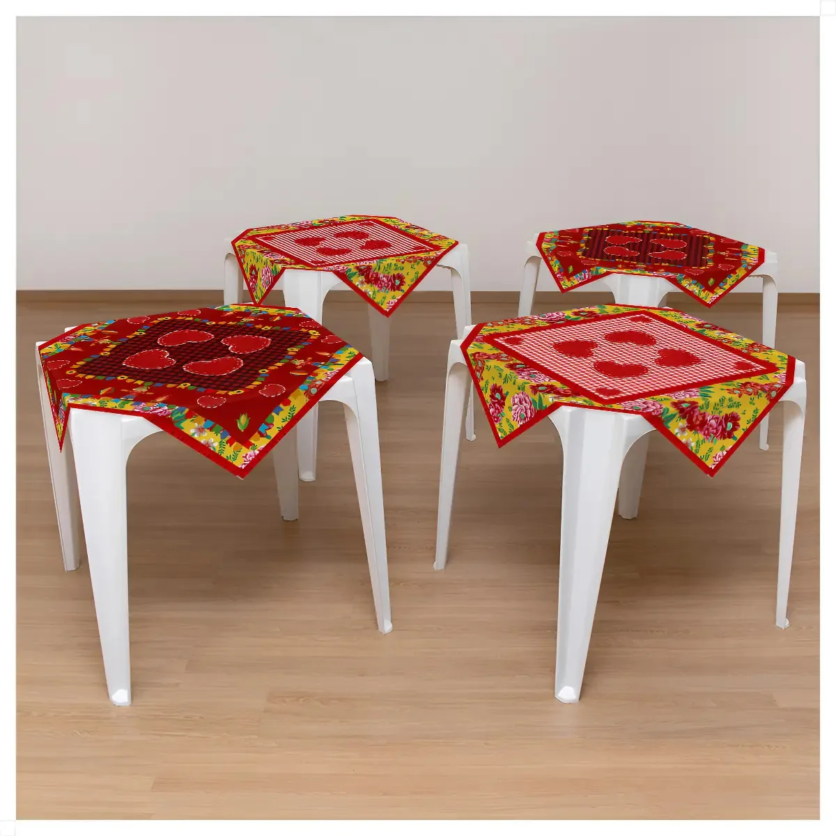 Jogo Toalha Mesa Festa Junina Estampado São João 75x75 Decoração De Mesa Criatema