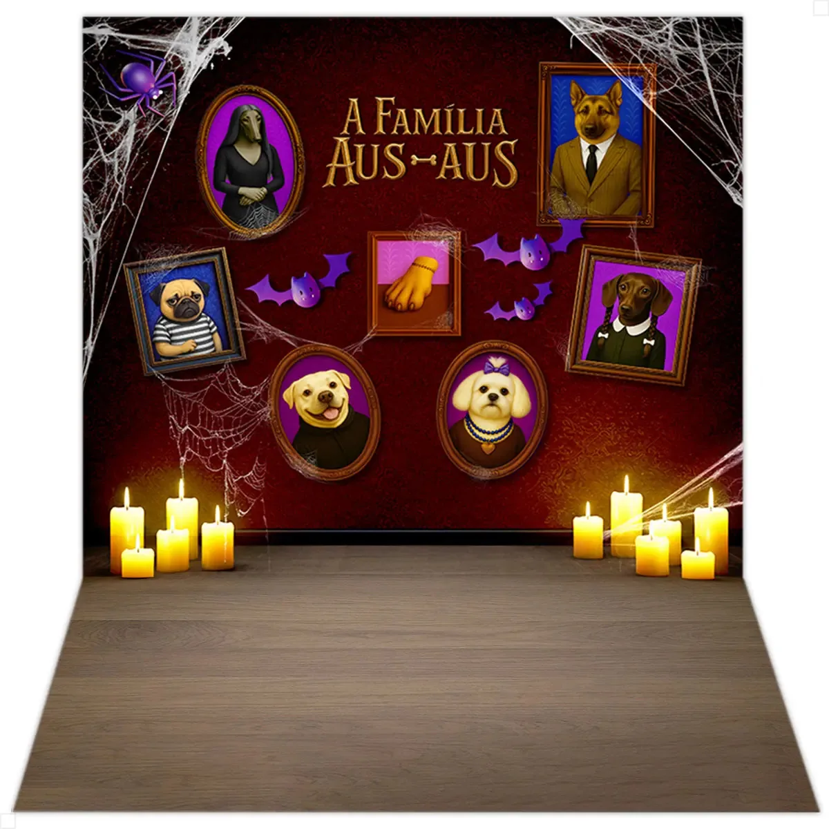 Fundo Fotográfico Halloween Pet Cenário Para Fotografia Em Tecido 1,20x1,70m