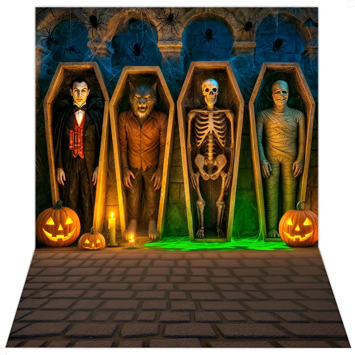 Fundo Fotográfico Halloween Cenário Para Fotografia Em Tecido 1,20x1,70m
