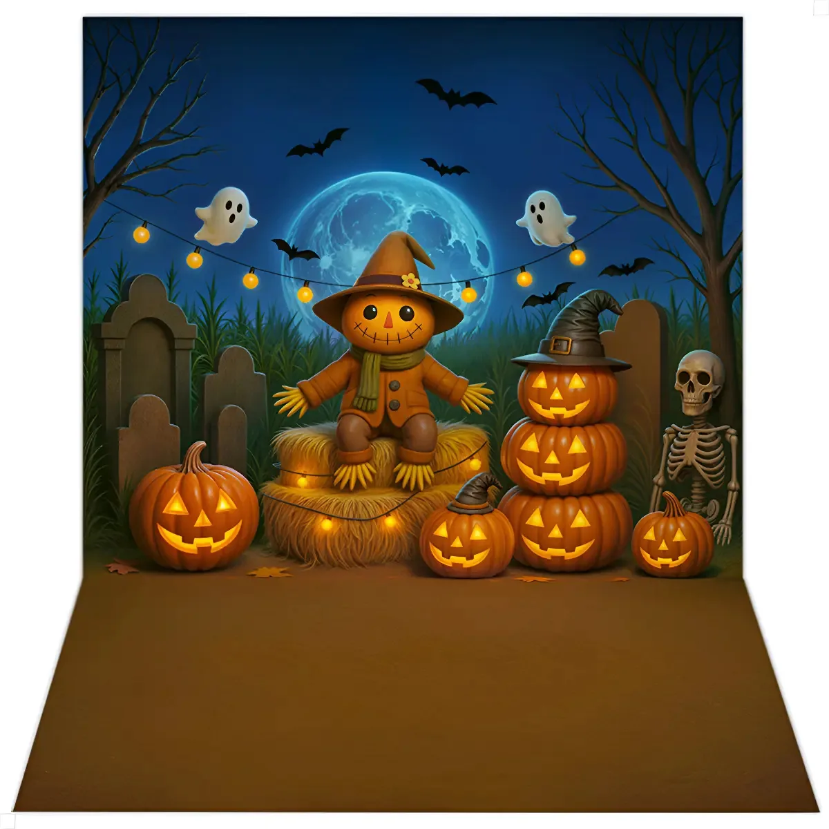 Fundo Fotográfico Cenário Para Fotografia Halloween Em Tecido 1,50x2,20m