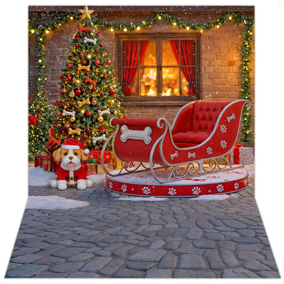 Fundo Fotográfico P/foto Natal Pet Shop Em Tecido 1,20x1,70m