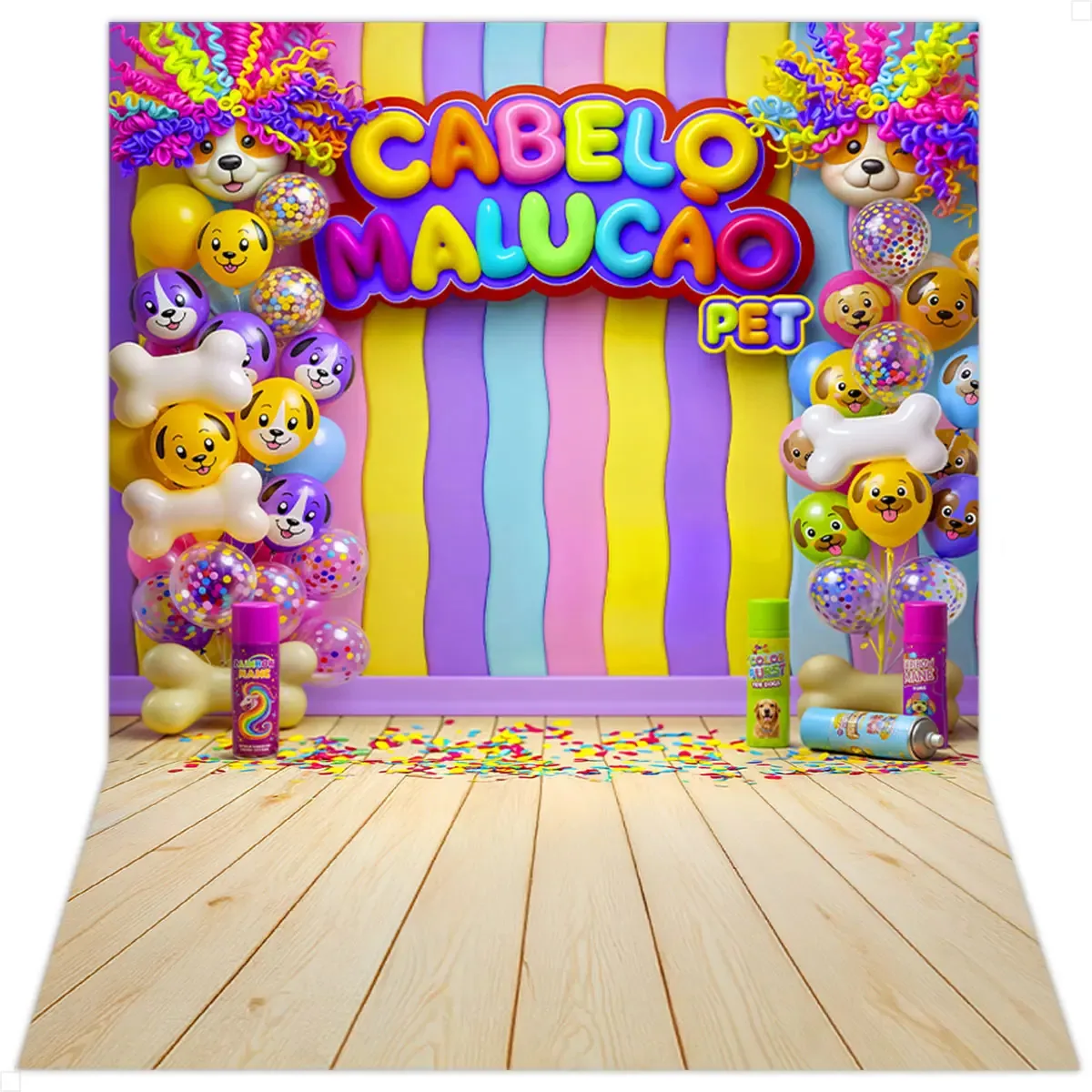 Fundo Fotográfico Carnaval Pet Shop 1,20x1,70m Em Tecido Sublimado Criatema