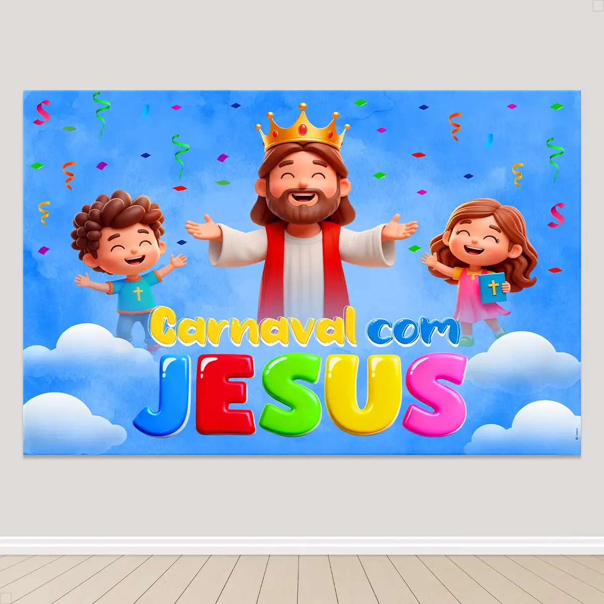 Painel De Carnaval Decoração Festa Religioso Sublimado Horizontal Retangular 2,0x1,50m Criatema