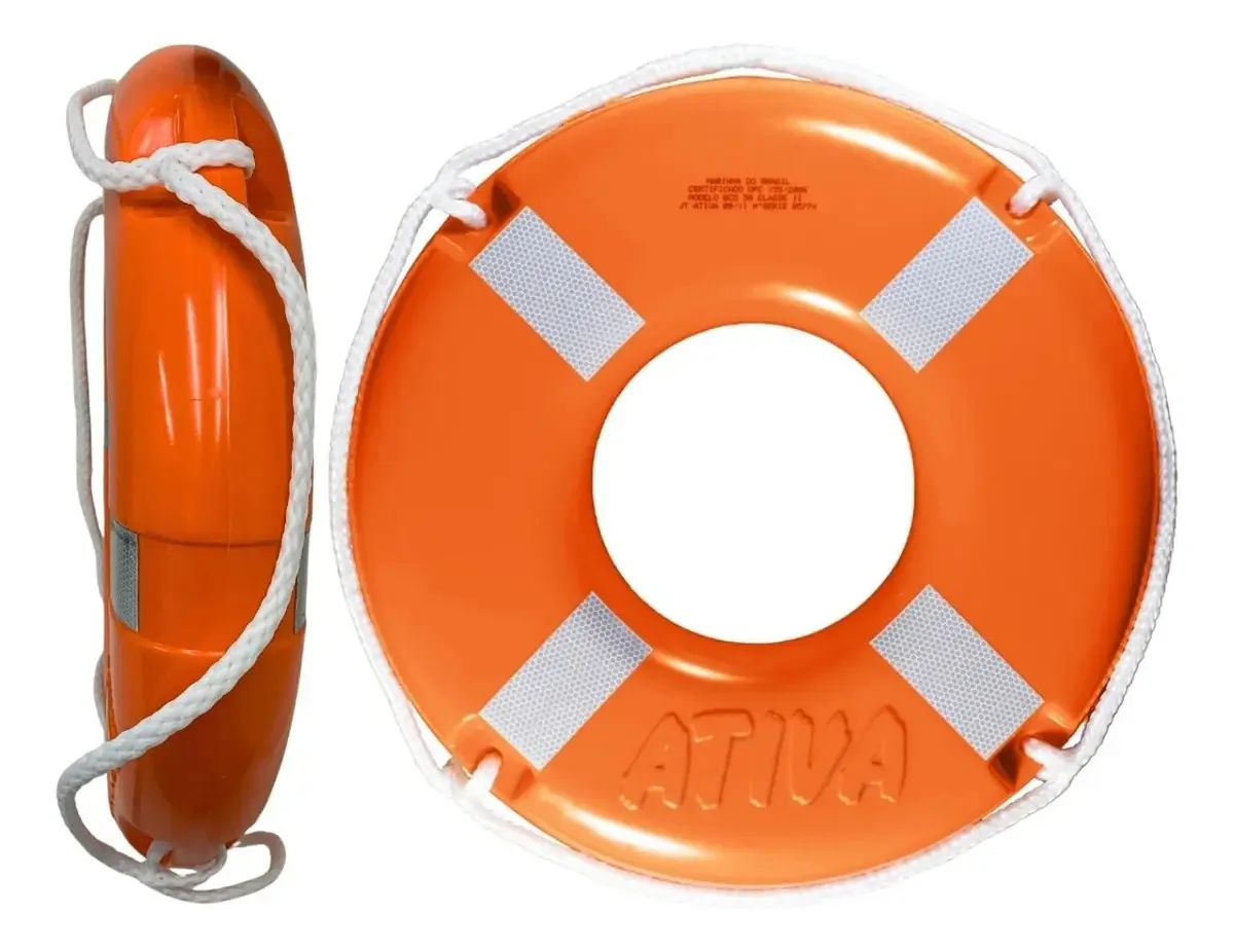 Boia Salva Vidas Homologado Classe 2 Com Fita Refletiva 50cm