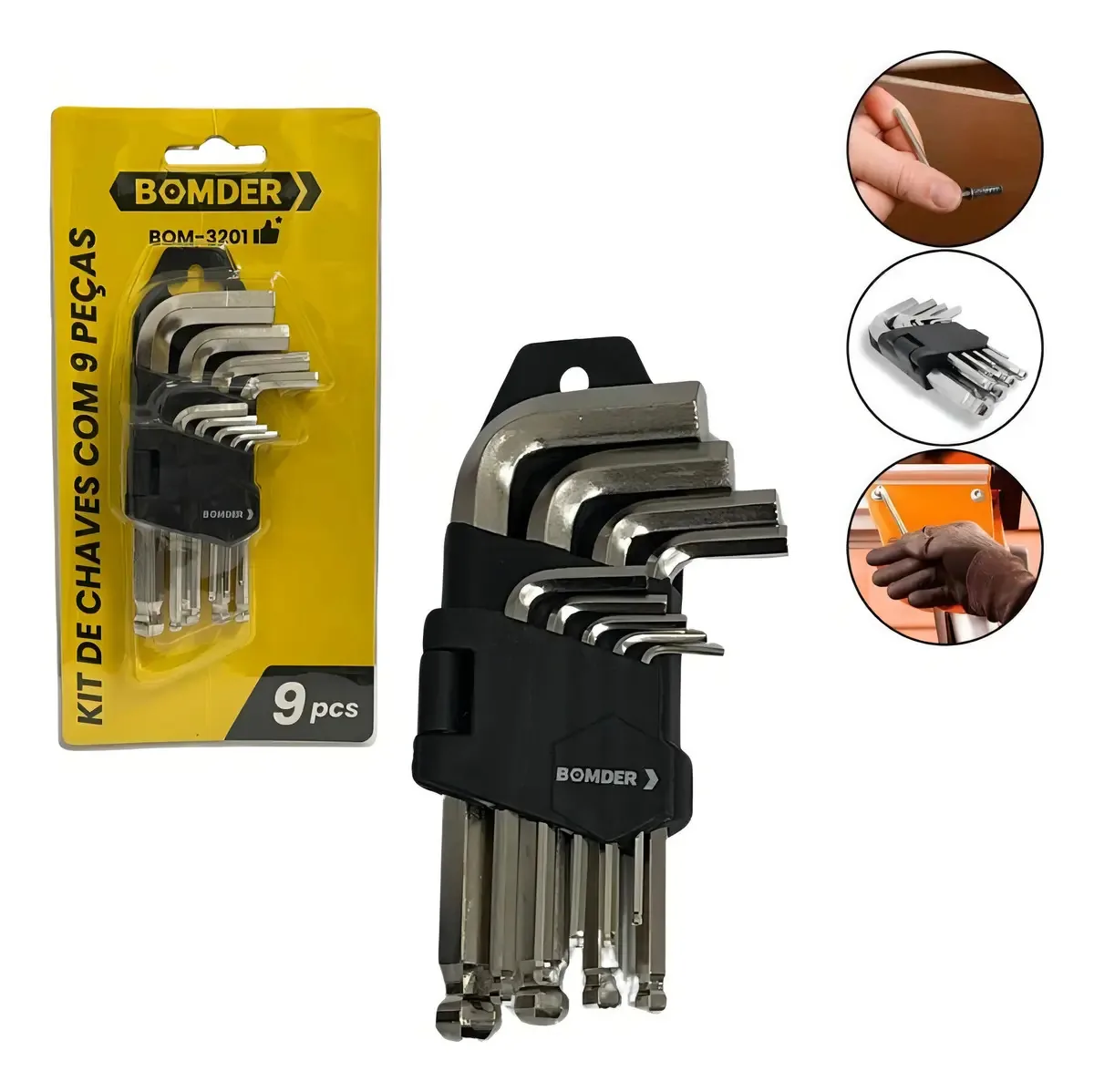 KIt chaves Allen Jogo de chaves Allen 9pçs Bomder3201