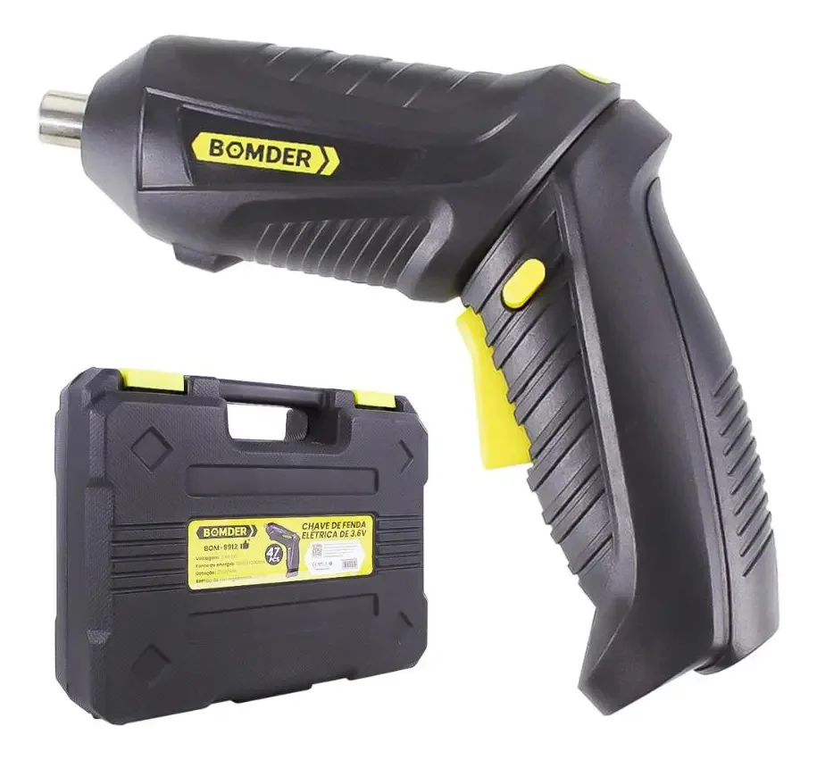 Chave Fenda Elétrica 47 Pçs Bateria Recarregável S/fio 3.6v
