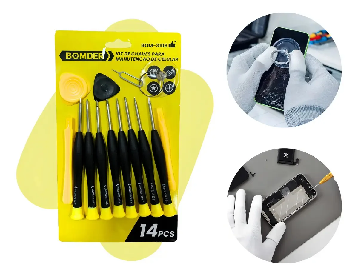 Kit Ferramentas Bomder BomVink bom 3108 - 14 Peças Precisão Celular Notebook