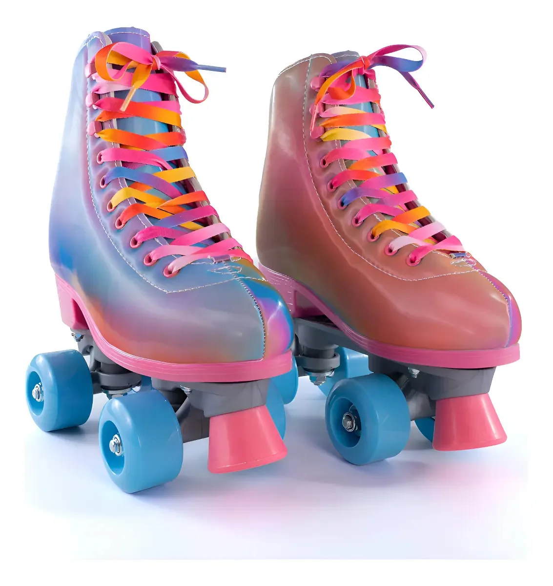 Patins Profissional Infantil 4 Rodas Roller 34 40 Luna Rosa Cor Degrade Tamanho Dos Patins 36