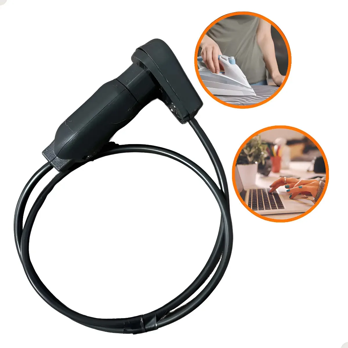 Extensão Tomada Pequena 1,5 Metros 10/20a Bivolt Preto