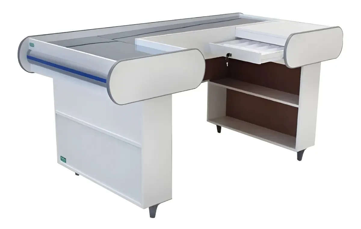 Caixa de Supermercado Artlux Check 180 MDF Branco 1,8m com Gaveta