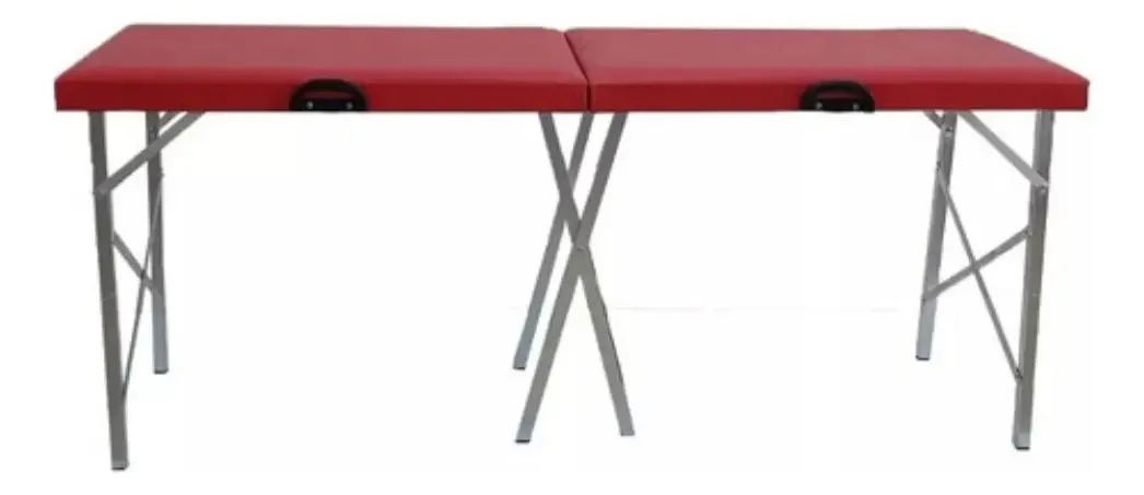 Maca Portatil Dobravel Maleta Massagem Estetica Depilação Cor Vermelho