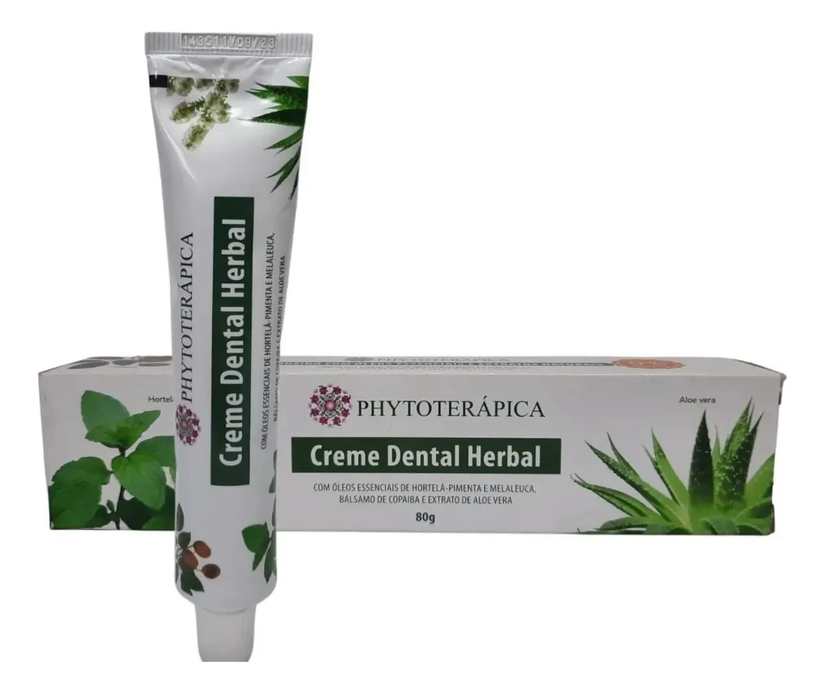 Creme Dental Herbal Melaleuca Menta 80g Vegano Phytoterápica