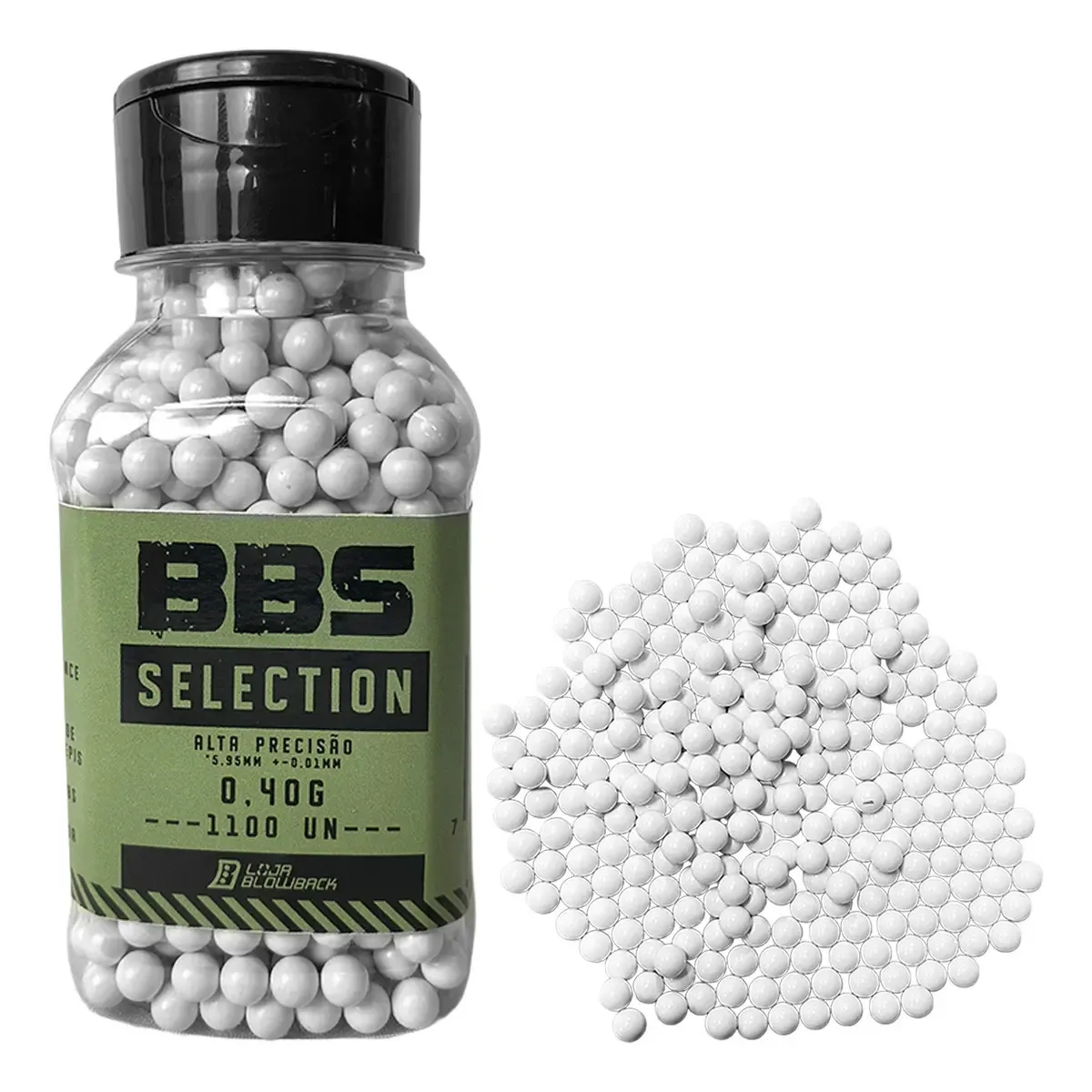 Bbs Munição Airsoft 6mm Bolinha 0,40g 1100 Un 6mm Blowback