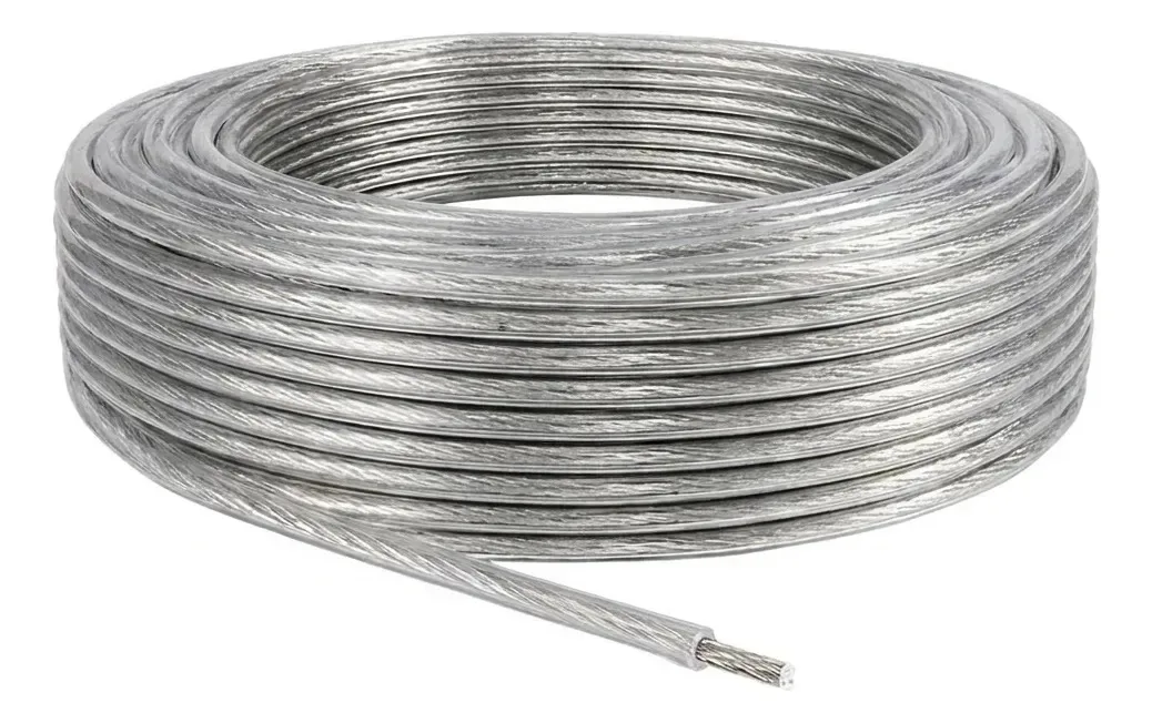 50 M Cabo De Aço 3.2x4.8mm 6x7 Vias Revest. Pvc Cristal