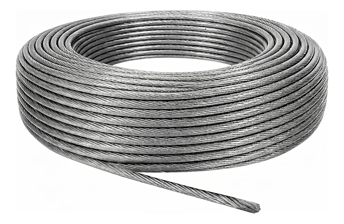 50 M Cabo De Aço 1.6mm 6x7 Vias Galvanizado S/ Revest
