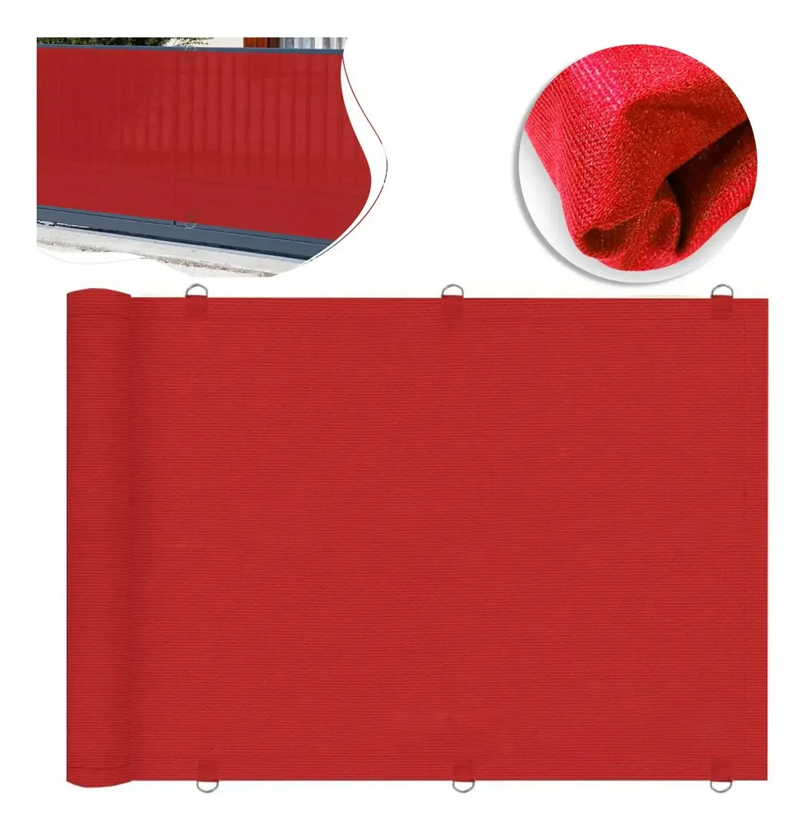 Tela Fachadeira De Privacidade Para Ambientes Externos 5x2m Cor Vermelho
