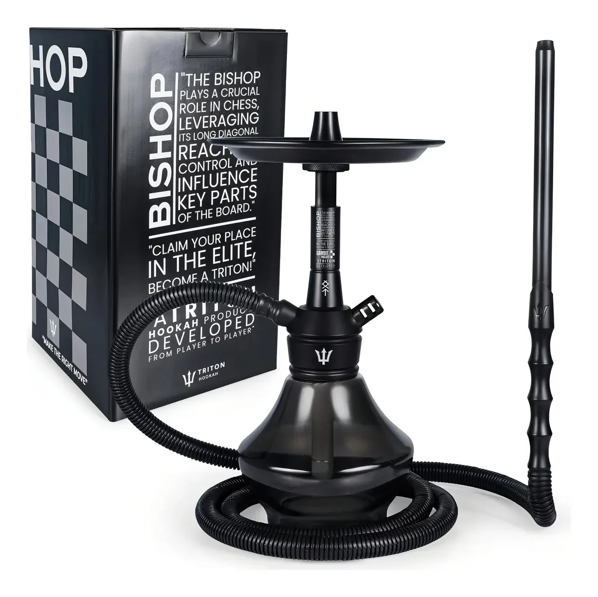 Narguile Bishop Triton Hookah Completo Preto