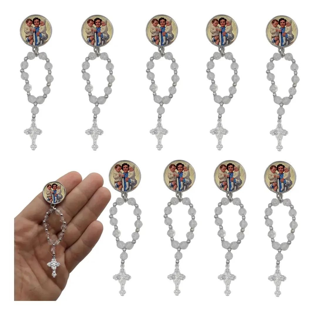 10 Mini Terços Santa Gianna Medalha Lembrancinha Religiosa