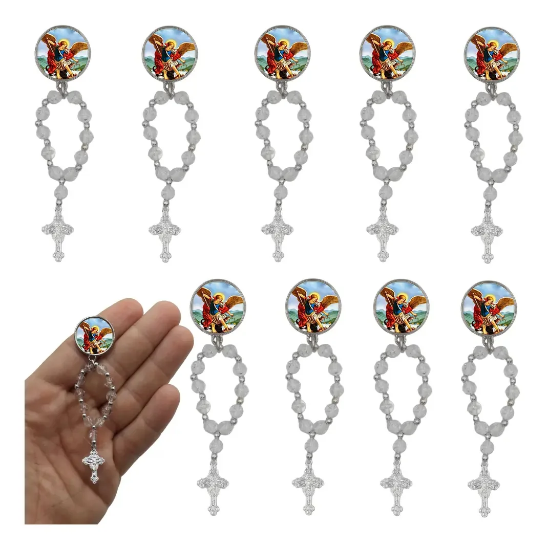 10 Mini Terços São Miguel Medalha Lembrancinha Religiosa
