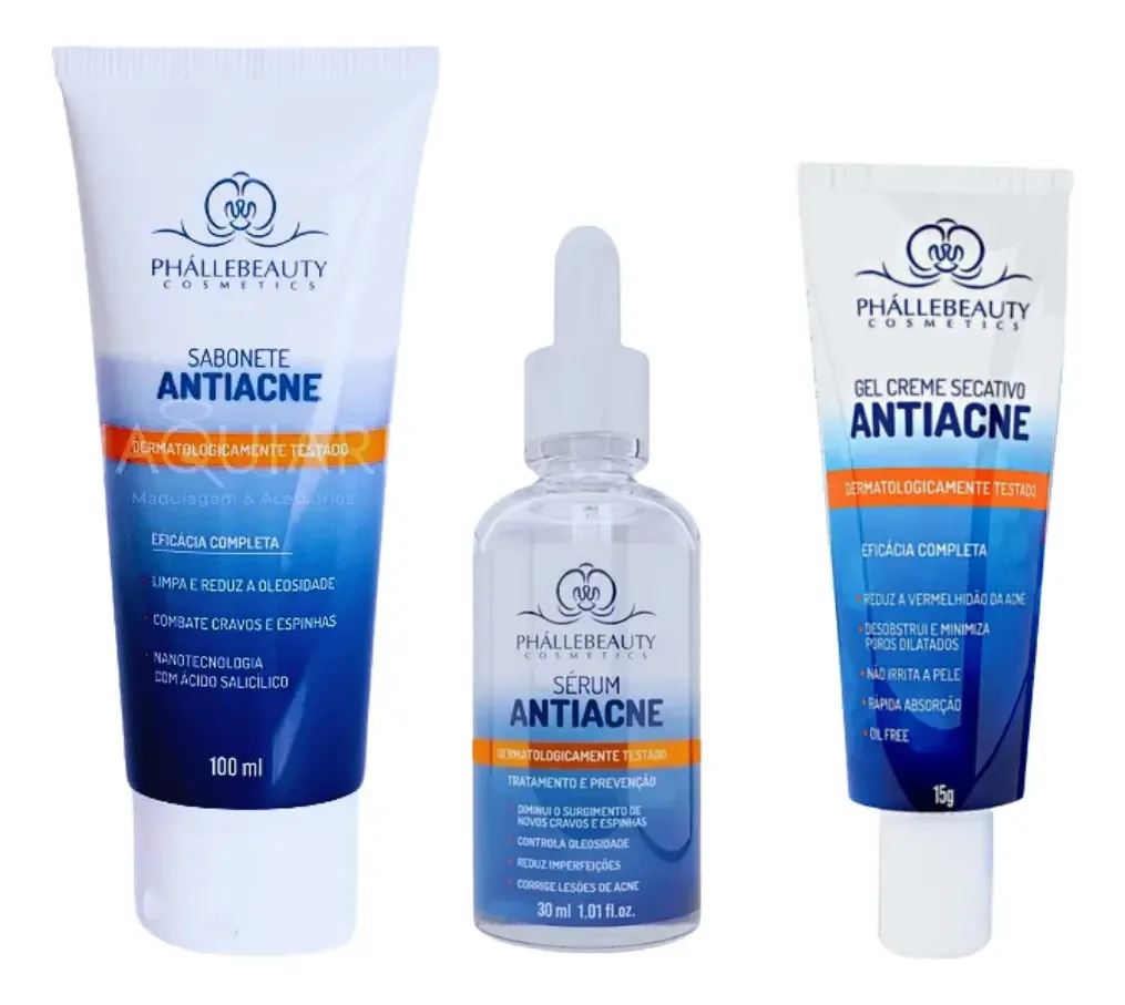 Kit Tratamento Anti Acne E Cuidado Facial - Phallebeauty