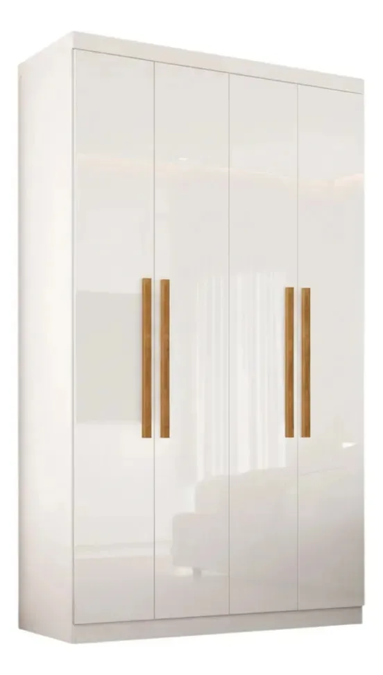 Modulo De Guarda Roupas Para Quarto 4 Portas 2 Gavetas Maxel Branco