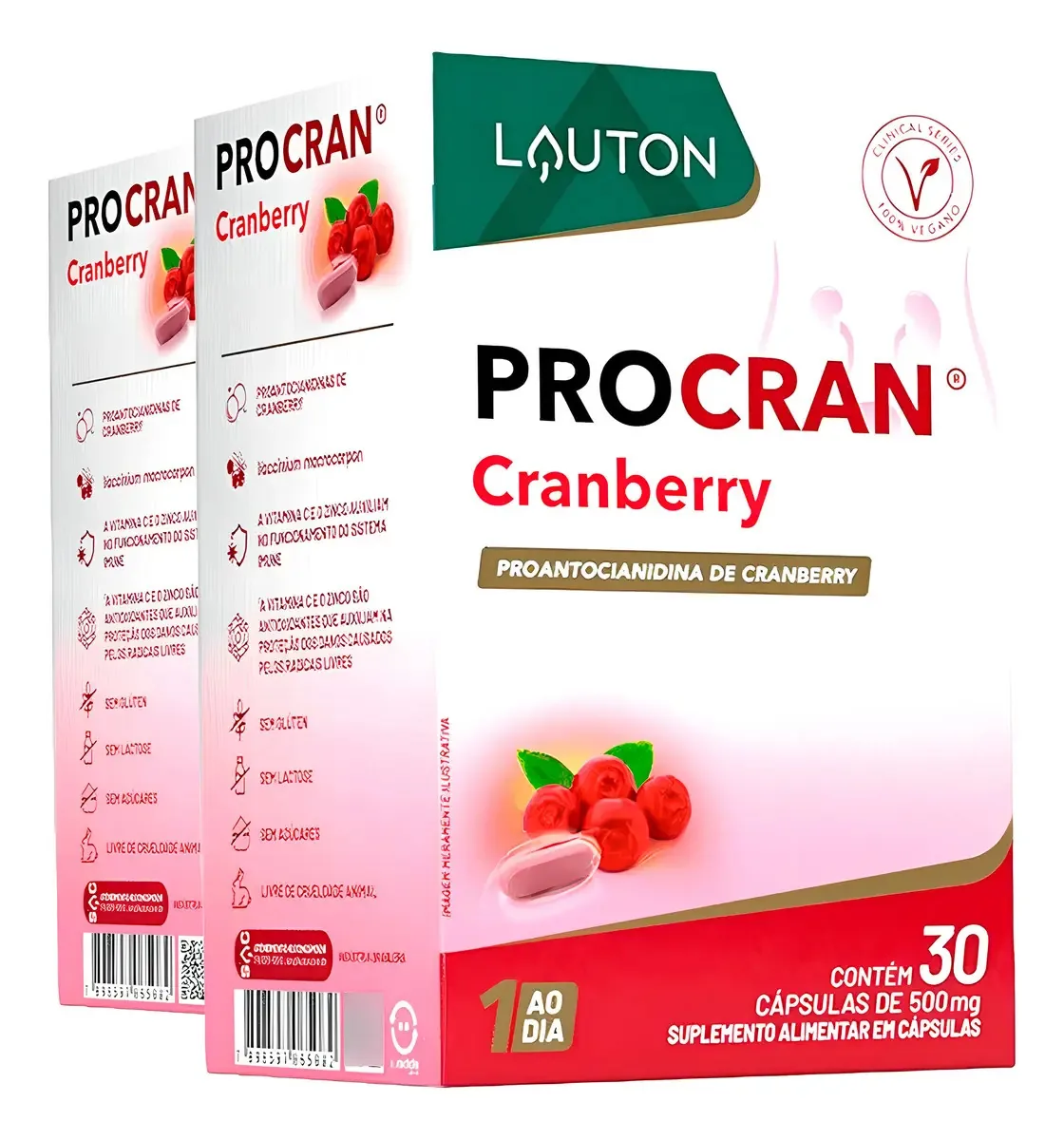 Cranberry Lauton Com Vitamina C/e Zinco E Selênio 30cáps 2un