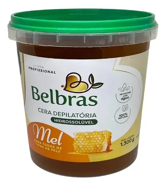 Cera Depilatória Hidrossolúvel Mel Belbras Natural 300g