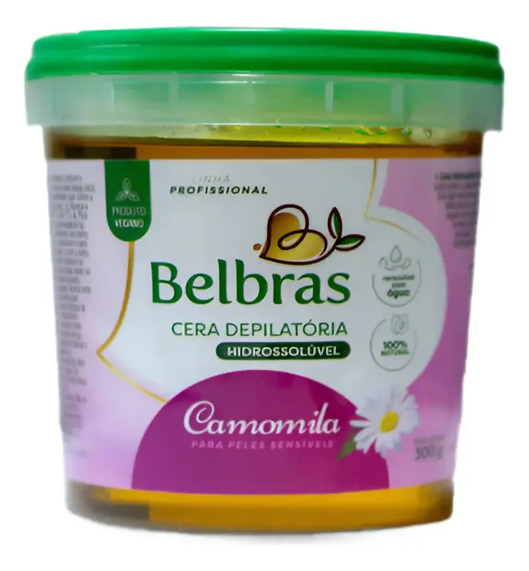 Cera Hidrossolúvel Natural Vegana Camomila Belbras - 300g