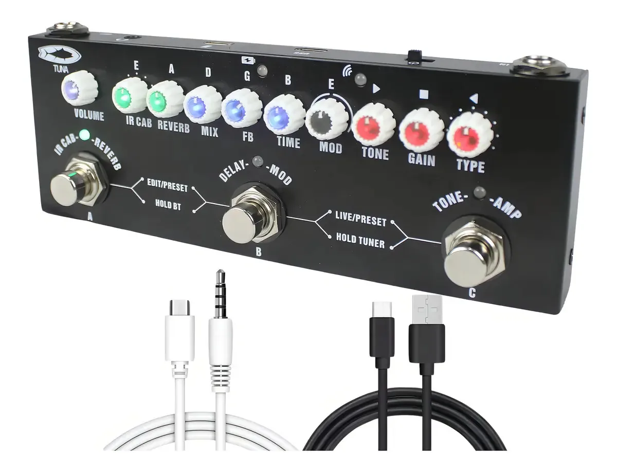 Pedal Guitarra Cube Baby Tuna Tgp100 Multi Efeitos Bluetooth Preto