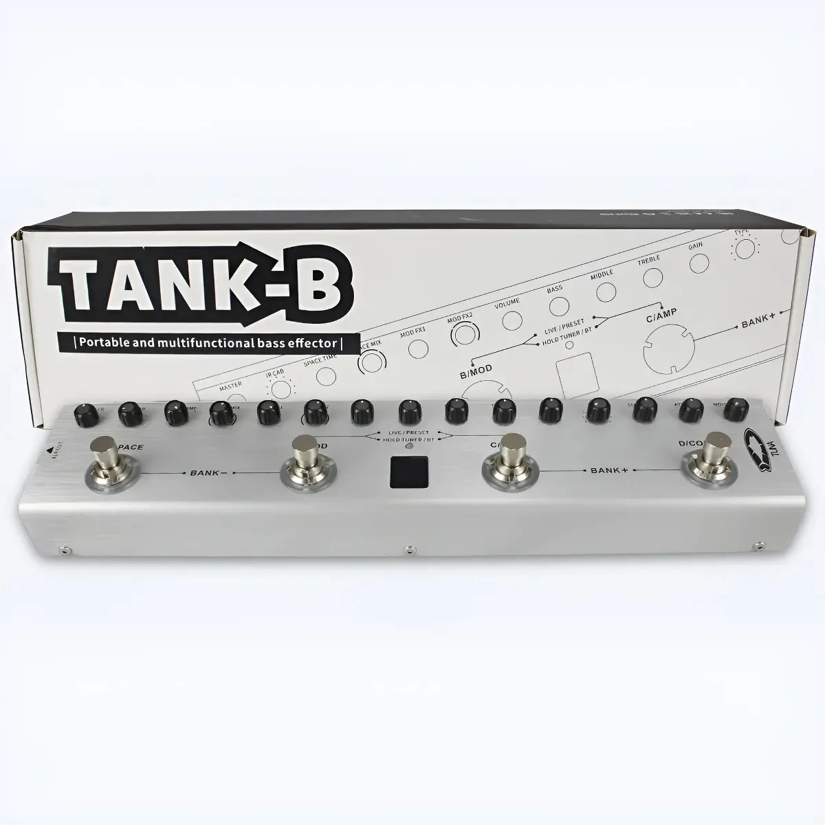 Pedaleira Contrabaixo Tuna TB200 36 Efeitos Rec. com Bateria