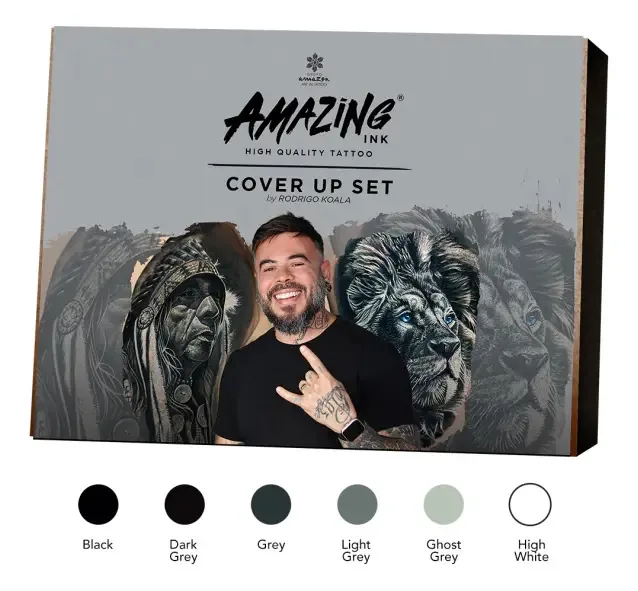 Kit Tintas Cover Up Tatuagem 6 Cores 30ml Vegano Cruelty Free