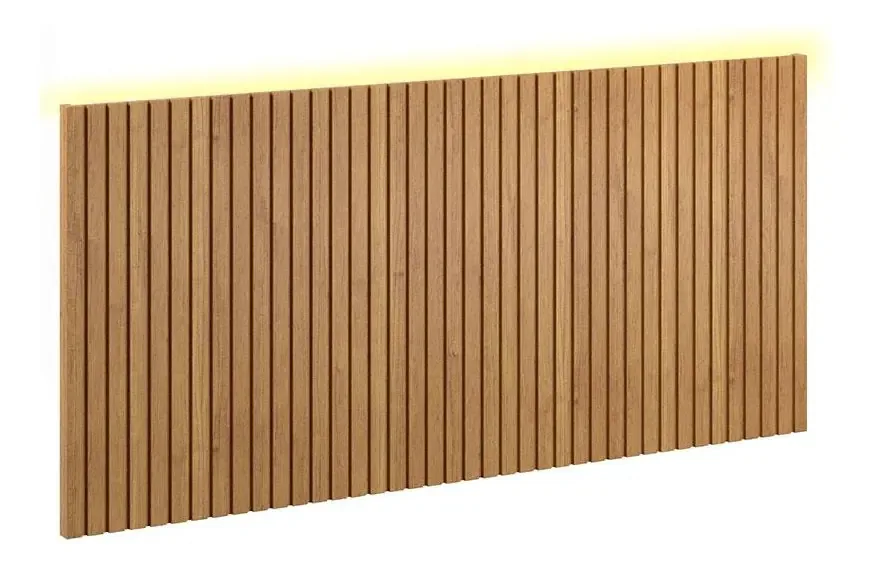 Painel Decorativo Ripado 230x109x49 Cm Freijó Com Led