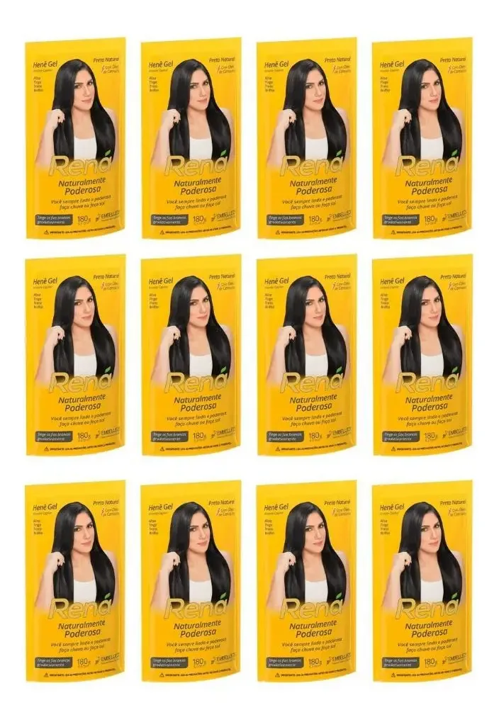 Hene Rena 180g Preto Natural - Kit Com 12un